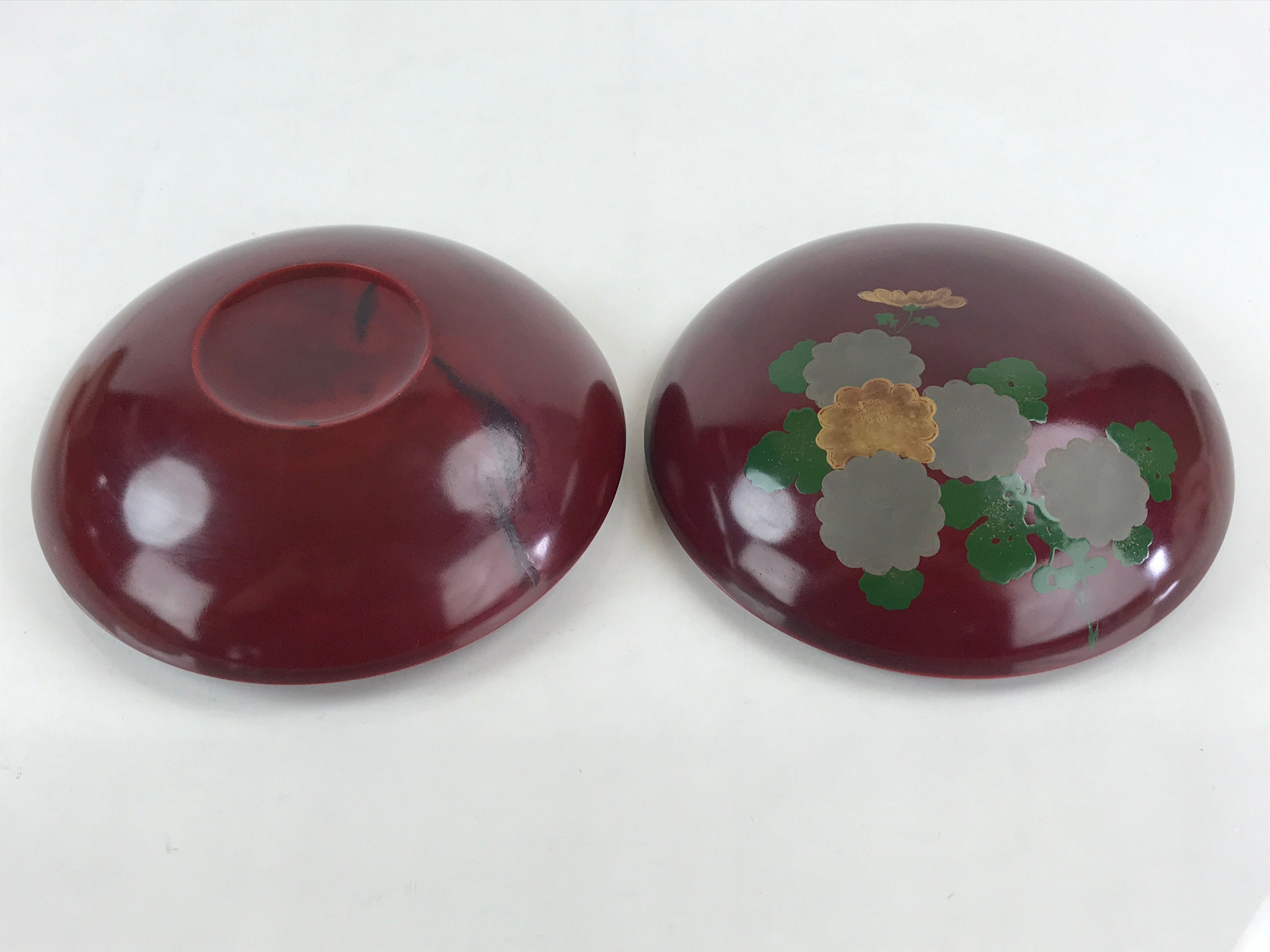 Japanese Lacquerware Wood Bowl Kashiki Kashiwan Vtg Tea Ceremony Red UR961
