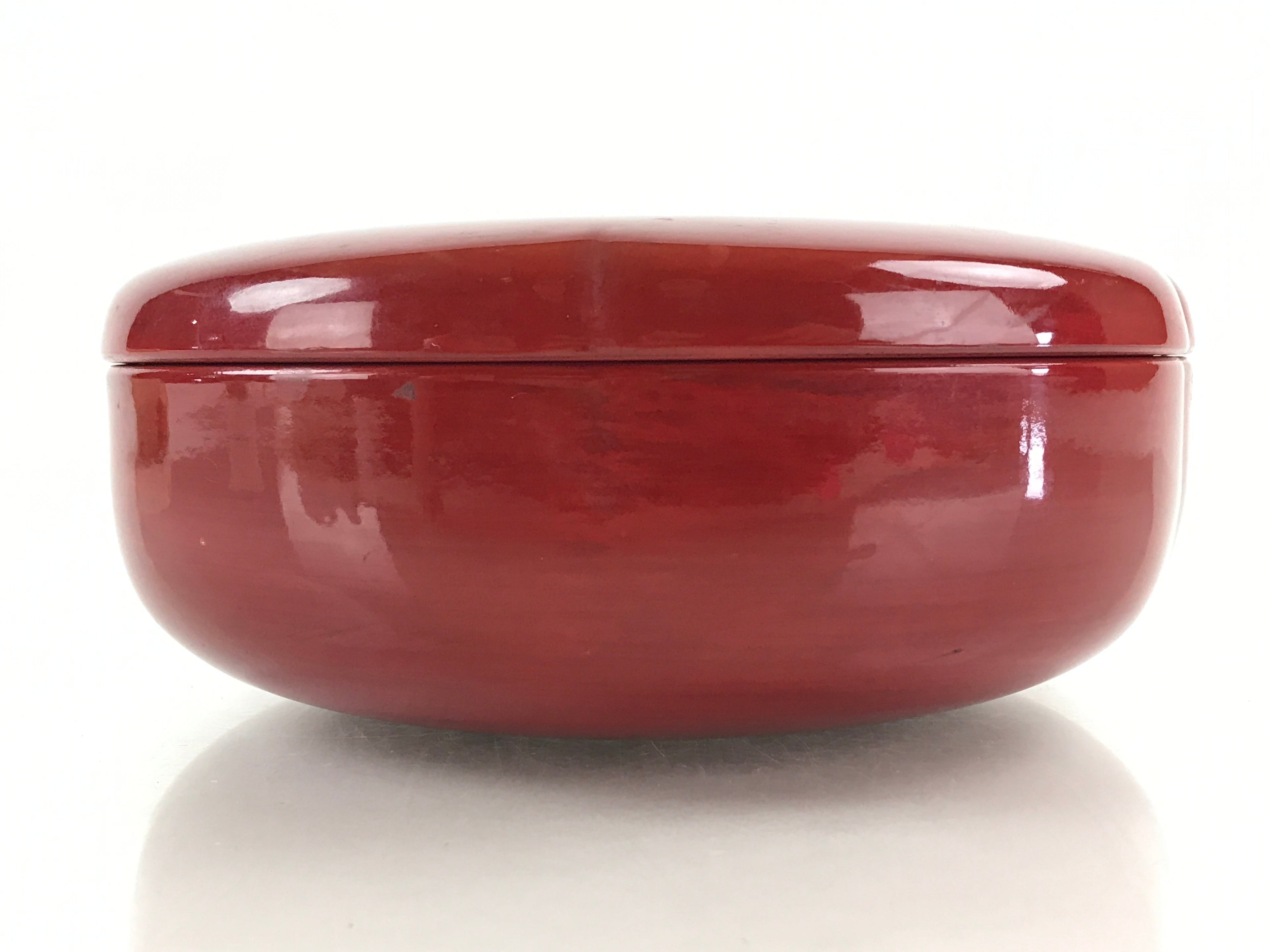 Japanese Lacquerware Wood Bowl Kashiki Kashiwan Vtg Tea Ceremony Red UR962