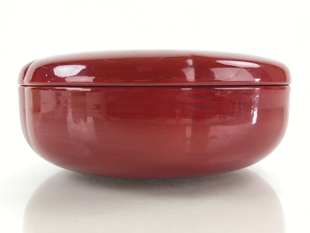 Japanese Lacquerware Wood Bowl Kashiki Kashiwan Vtg Tea Ceremony Red UR962
