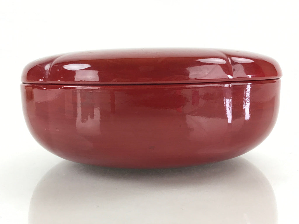 Japanese Lacquerware Wood Bowl Kashiki Kashiwan Vtg Tea Ceremony Red UR962