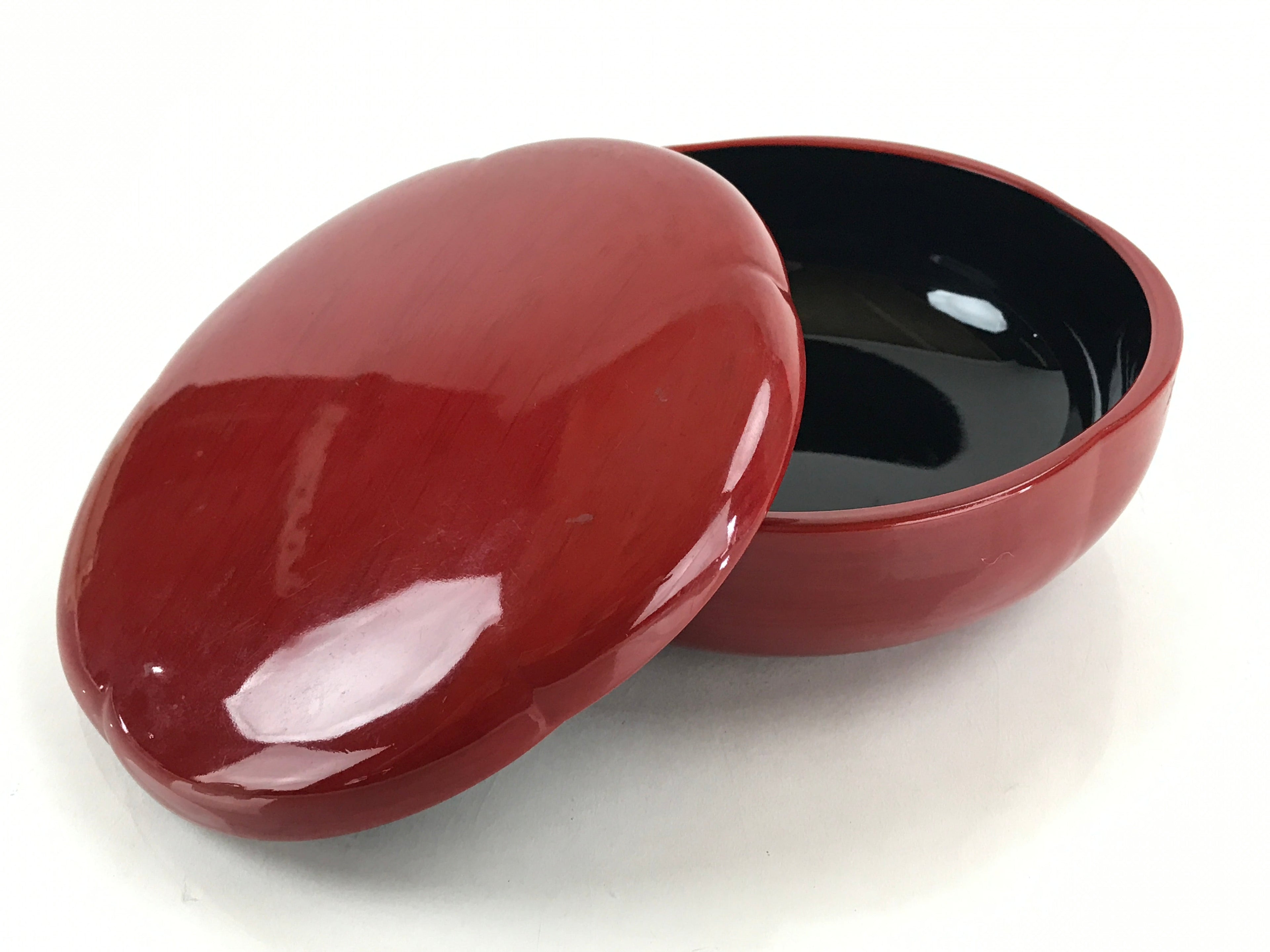 Japanese Lacquerware Wood Bowl Kashiki Kashiwan Vtg Tea Ceremony Red UR962