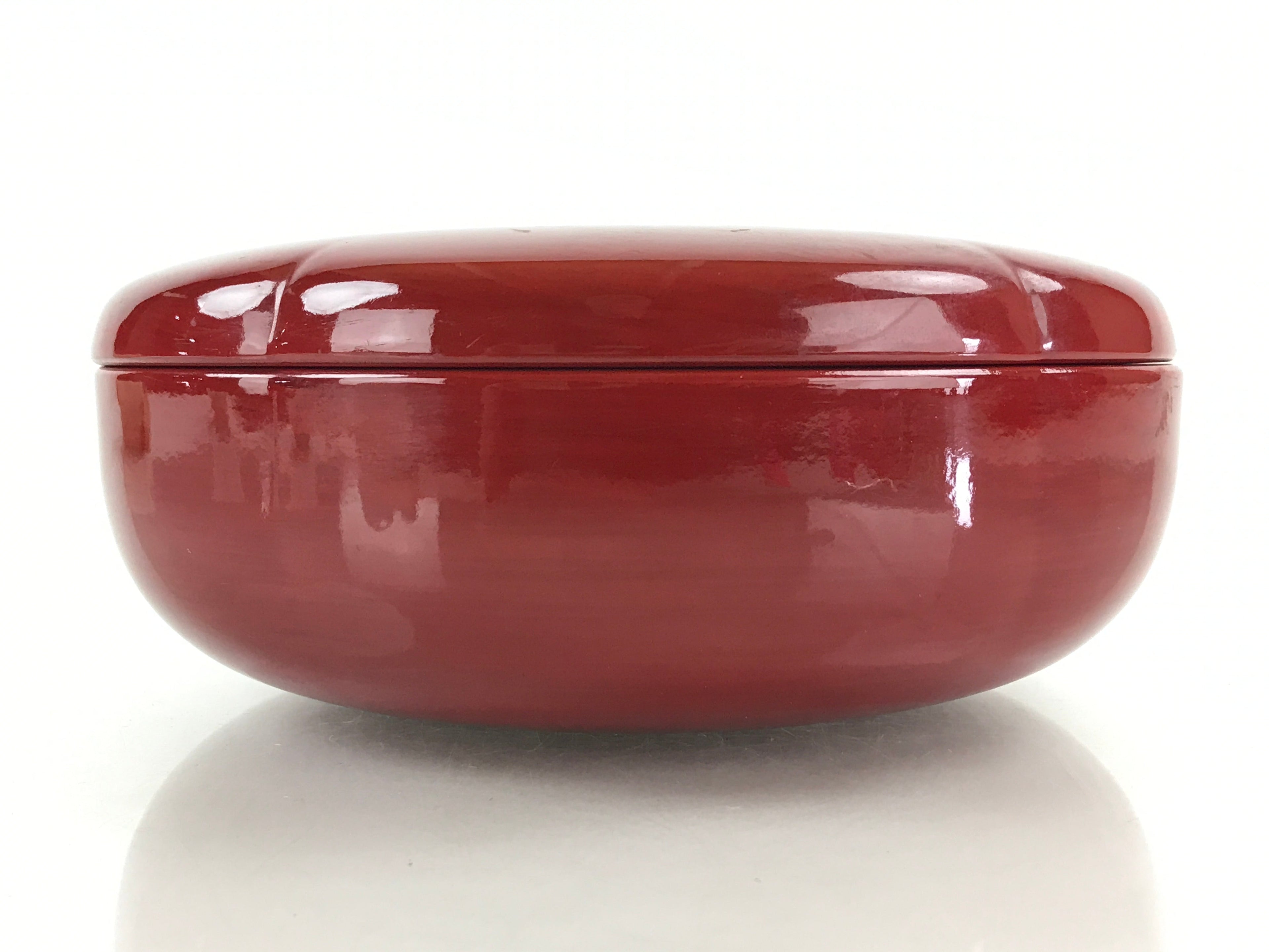 Japanese Lacquerware Wood Bowl Kashiki Kashiwan Vtg Tea Ceremony Red UR962