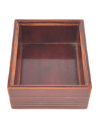 Japanese Lacquerware Wood Box Accessory Case Vtg Tea Ceremony Brown Red UR960