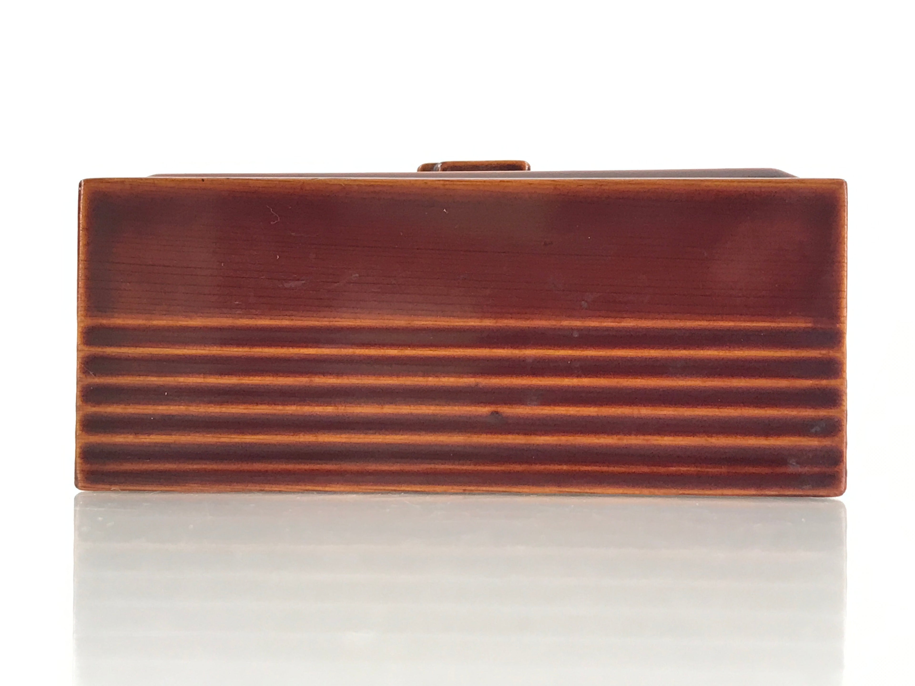 Japanese Lacquerware Wood Box Accessory Case Vtg Tea Ceremony Brown Red UR960