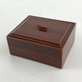 Japanese Lacquerware Wood Box Accessory Case Vtg Tea Ceremony Brown Red UR960