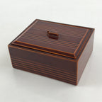 Japanese Lacquerware Wood Box Accessory Case Vtg Tea Ceremony Brown Red UR960