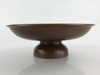 Japanese Lacquerware Wood High Bowl Kashiki Kashibachi Tea Ceremony Brown UR977