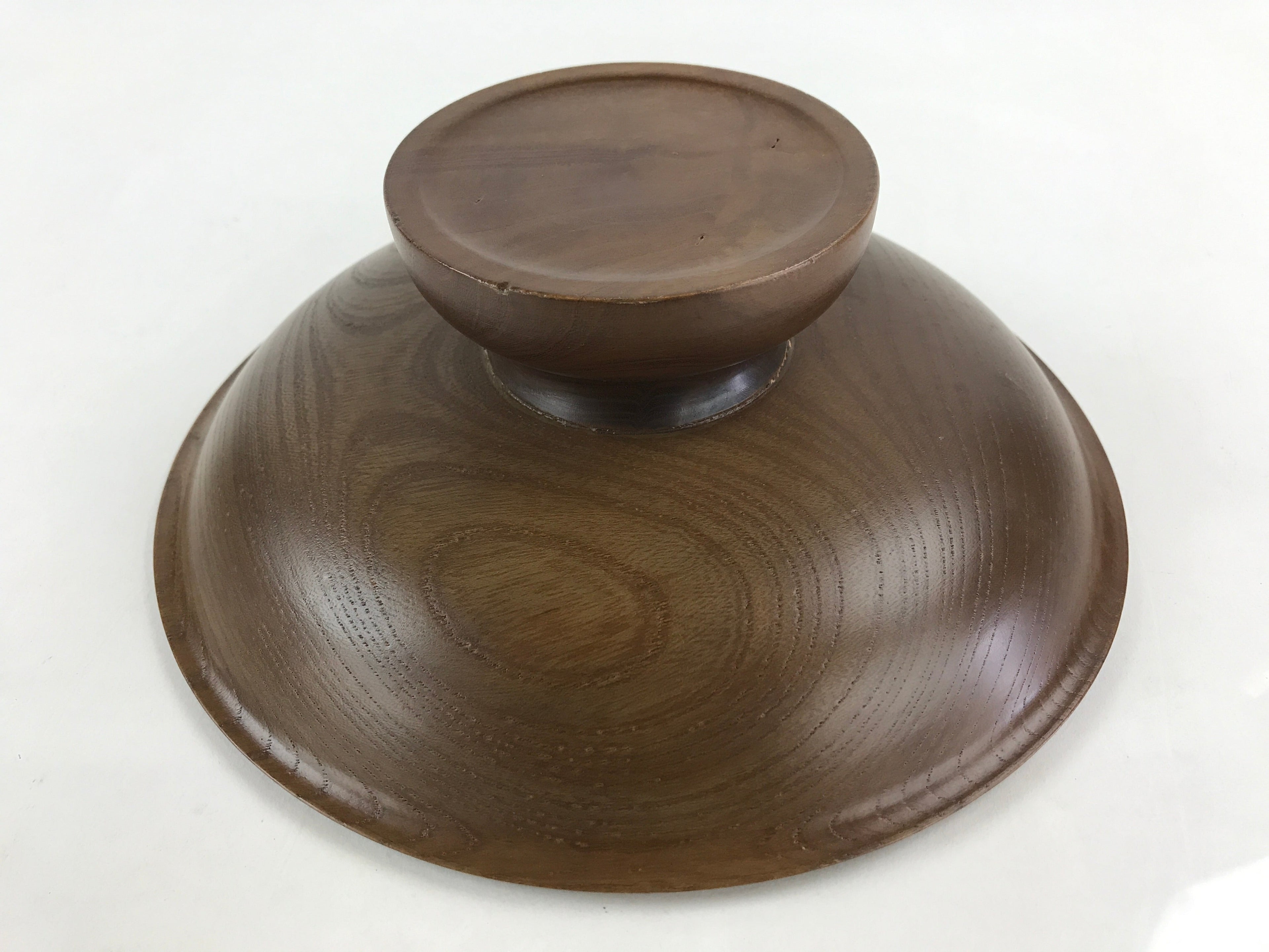 Japanese Lacquerware Wood High Bowl Kashiki Kashibachi Tea Ceremony Brown UR977