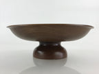 Japanese Lacquerware Wood High Bowl Kashiki Kashibachi Tea Ceremony Brown UR977