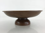 Japanese Lacquerware Wood High Bowl Kashiki Kashibachi Tea Ceremony Brown UR977