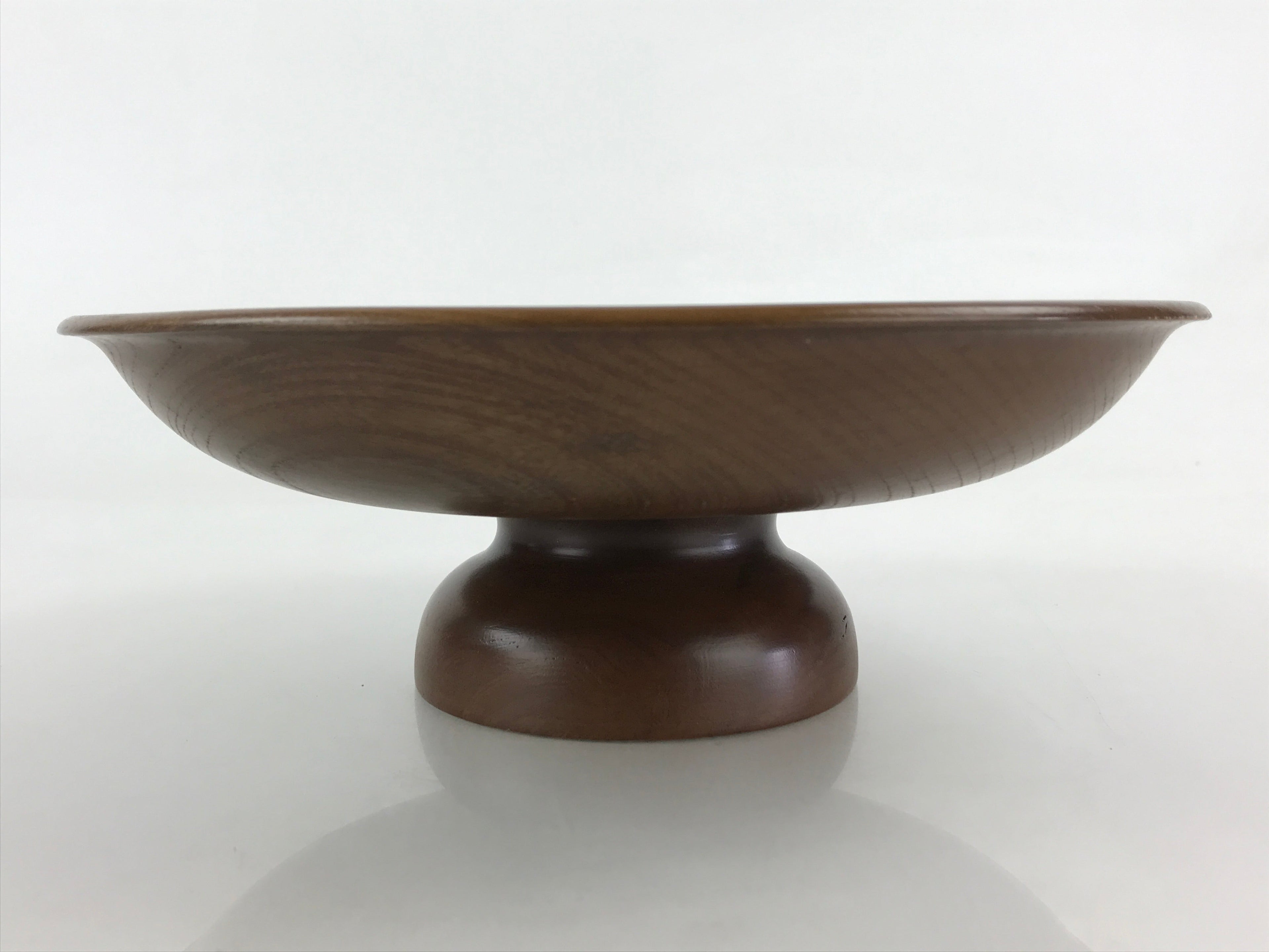 Japanese Lacquerware Wood High Bowl Kashiki Kashibachi Tea Ceremony Brown UR977