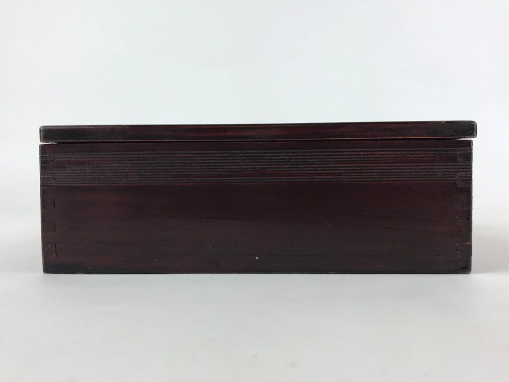 Japanese Lacquerware Wood Lidded Bento Box Vtg Kashiki Kashiwan Tea Ceremony L29