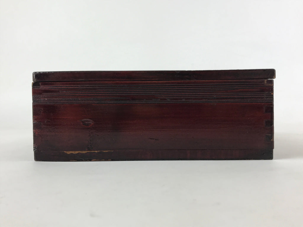 Japanese Lacquerware Wood Lidded Bento Box Vtg Kashiki Kashiwan Tea Ceremony L29