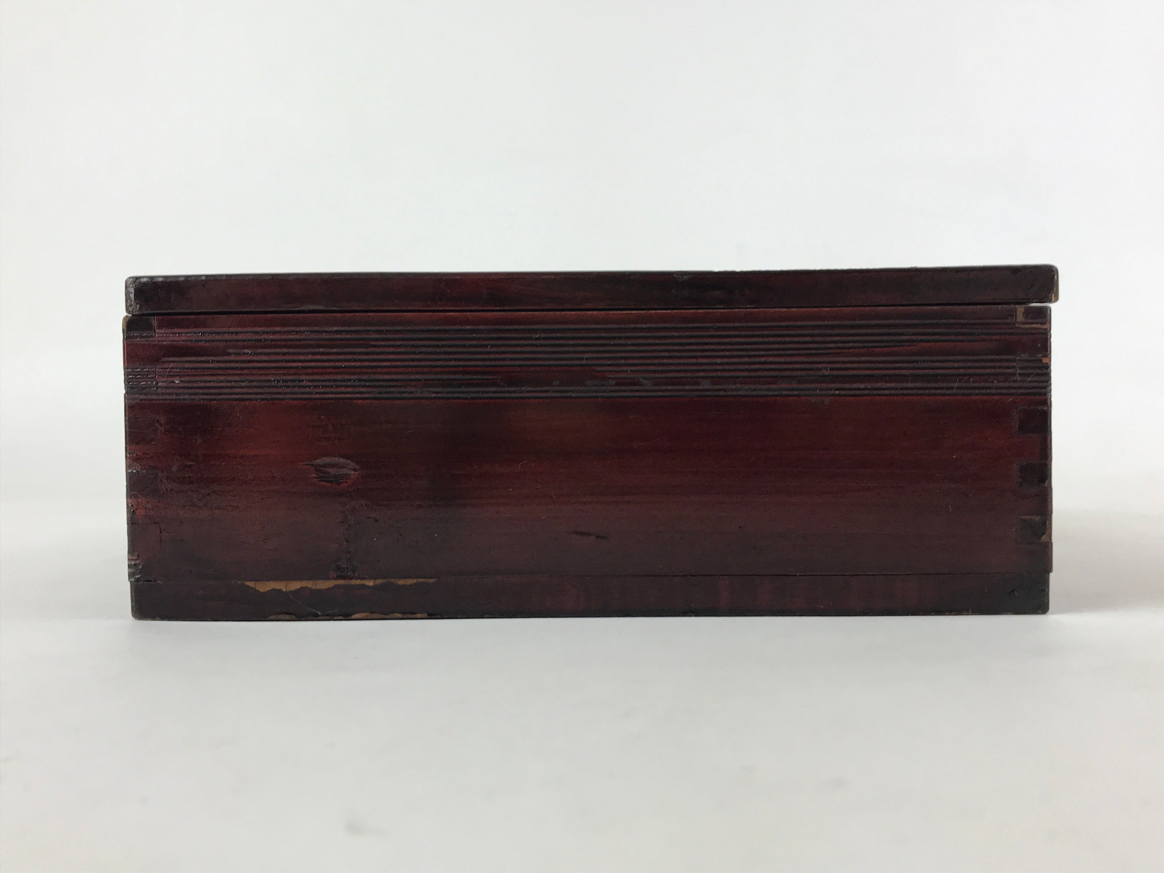 Japanese Lacquerware Wood Lidded Bento Box Vtg Kashiki Kashiwan Tea Ceremony L29