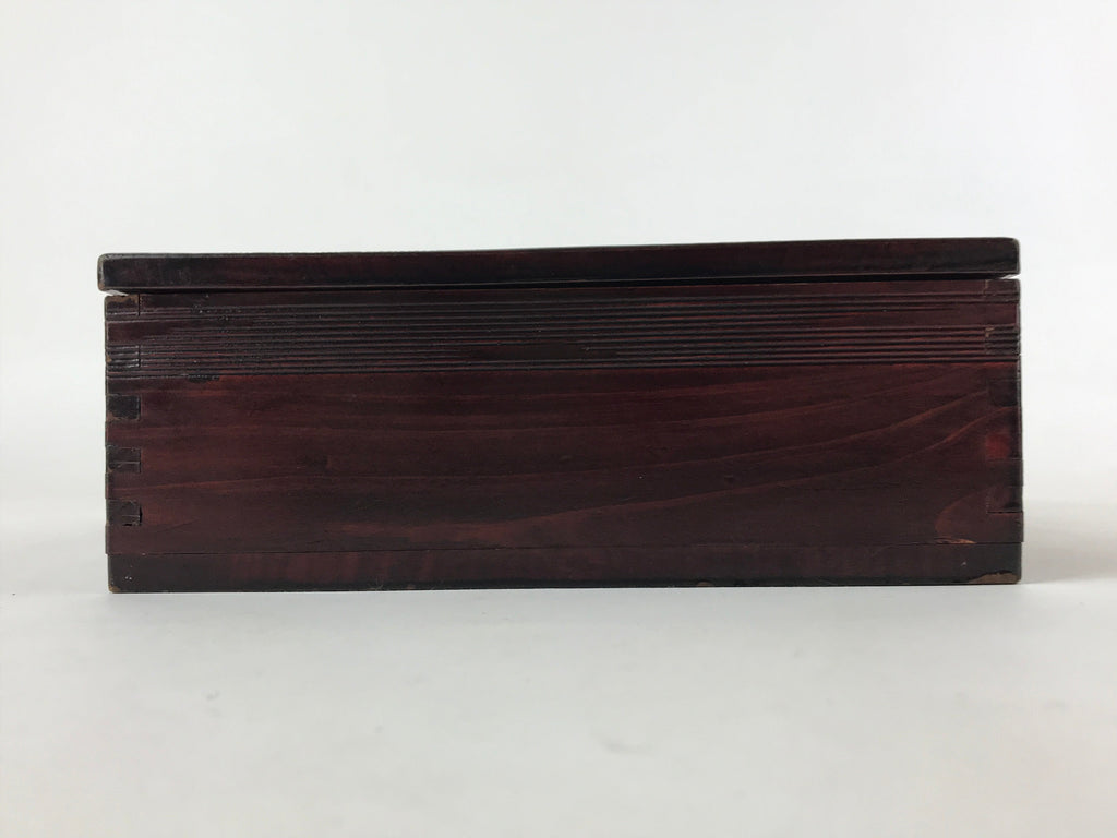 Japanese Lacquerware Wood Lidded Bento Box Vtg Kashiki Kashiwan Tea Ceremony L29
