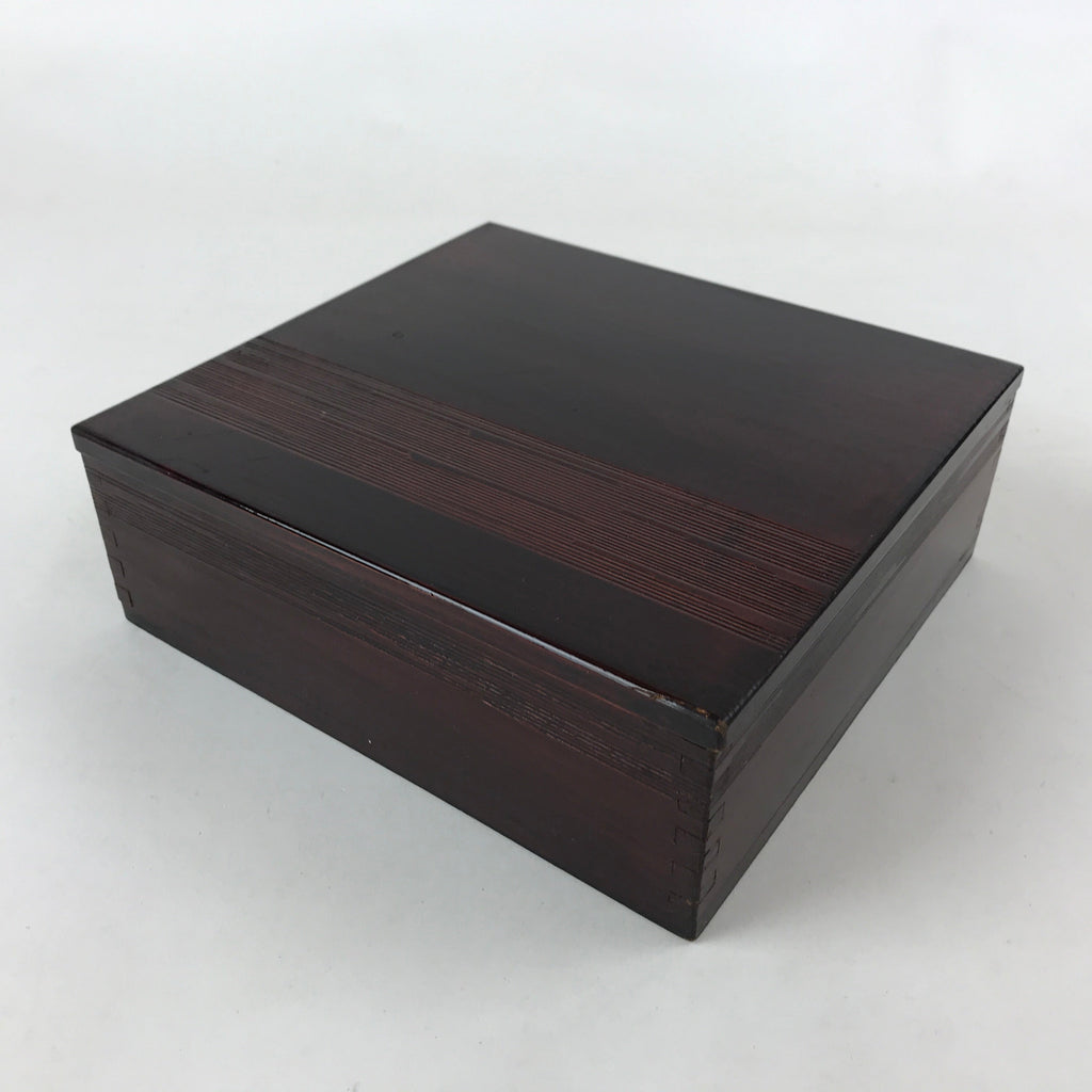 Japanese Lacquerware Wood Lidded Bento Box Vtg Kashiki Kashiwan Tea Ceremony L29
