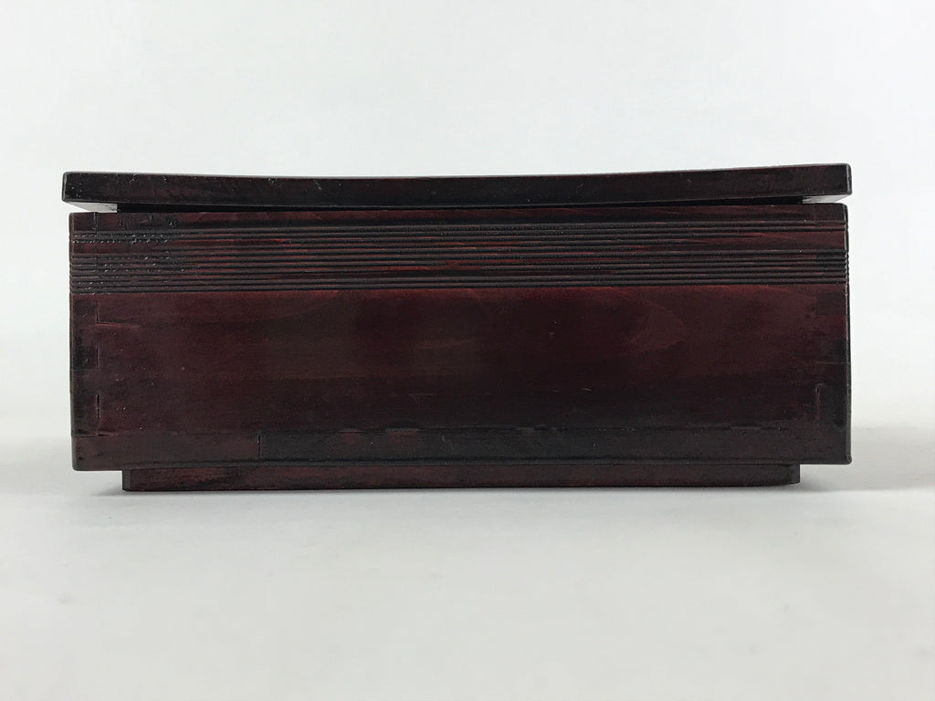 Japanese Lacquerware Wooden Bento Box Vtg Lid Kashiki Kashiwan Tea Ceremony L28
