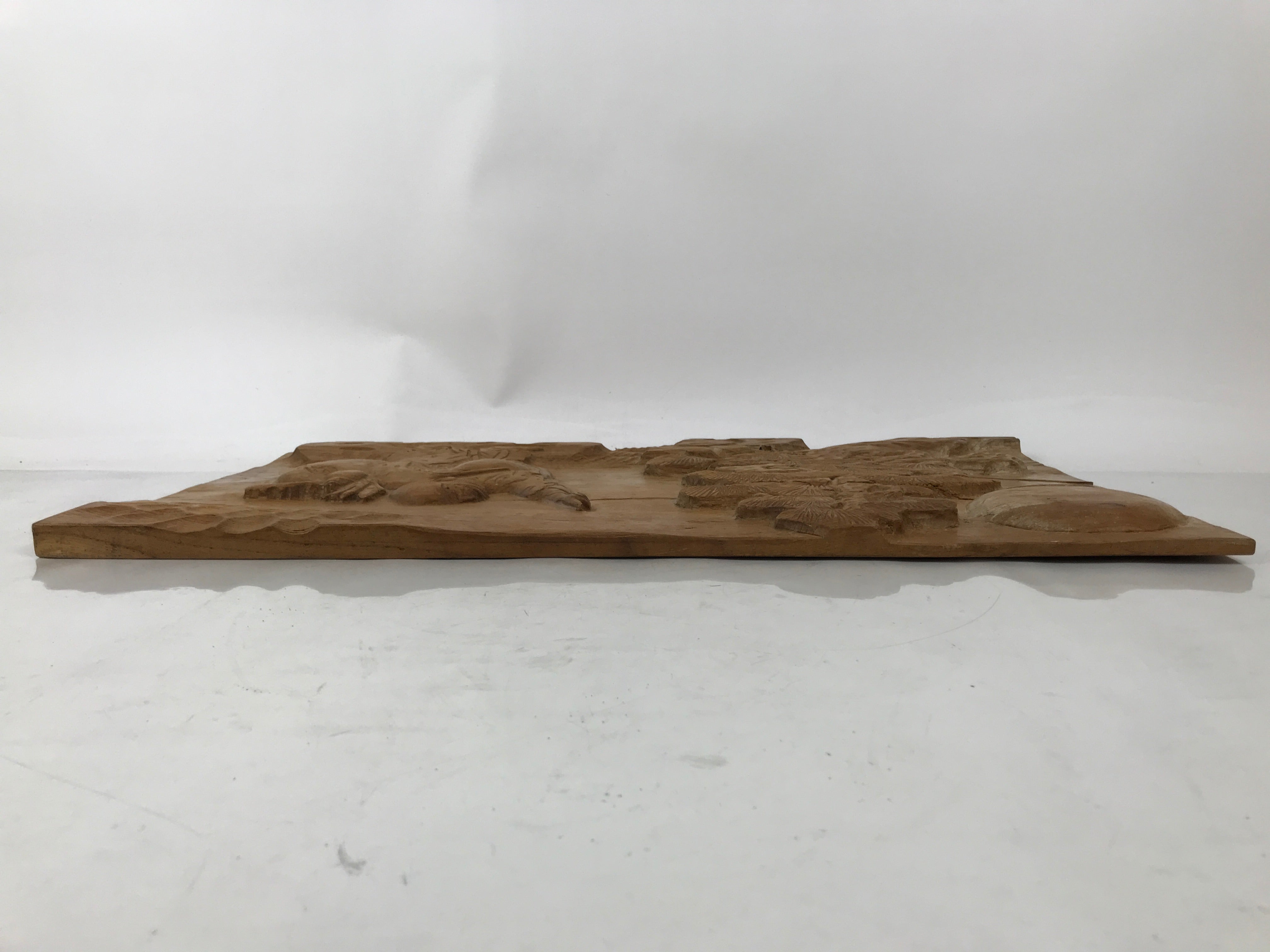 Japanese Large Carved Wooden Hotei Art 7 Lucky Gods Good Fortune Happiness JK898