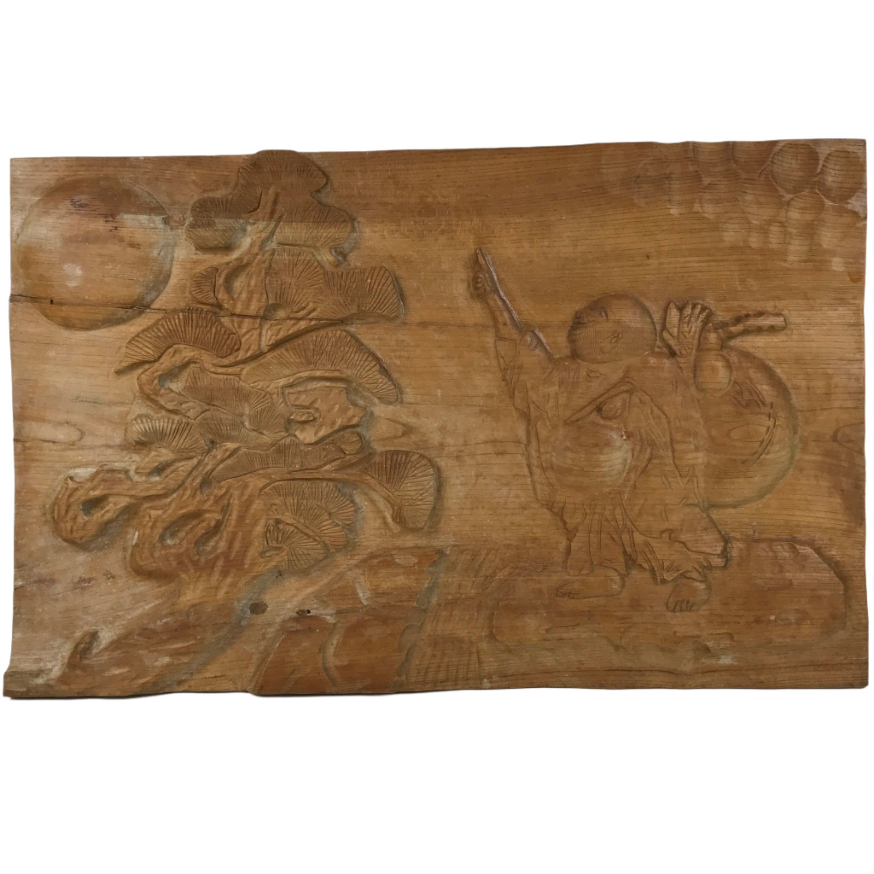 Japanese Large Carved Wooden Hotei Art 7 Lucky Gods Good Fortune Happiness JK898