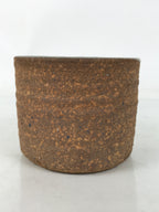 Japanese Large Ceramic Yunomi Teacup Vtg Pottery Brown Gray Yakimono TC564
