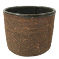 Japanese Large Ceramic Yunomi Teacup Vtg Pottery Brown Gray Yakimono TC564