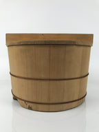 Japanese Large Handcrafted Lidded Wooden Oke Bucket Vtg Water Rice Storage BK53