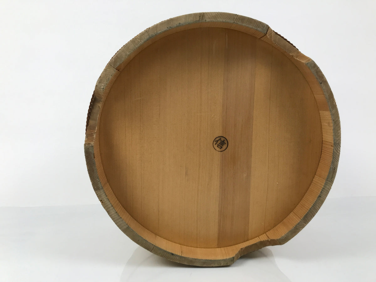 Japanese Large Handcrafted Lidded Wooden Oke Bucket Vtg Water Rice Storage BK53