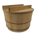 Japanese Large Handcrafted Lidded Wooden Oke Bucket Vtg Water Rice Storage BK53