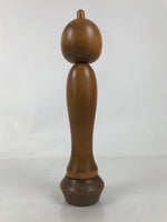 Japanese Large Wooden Kokeshi Doll Vtg Simple Classic Style Brown Black KF735