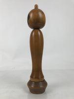 Japanese Large Wooden Kokeshi Doll Vtg Simple Classic Style Brown Black KF735