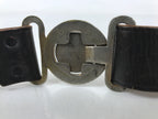 Japanese Leather Firefighter Dress Uniform Belt Fire Brigade Crest Clasp MK17