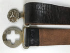 Japanese Leather Firefighter Dress Uniform Belt Fire Brigade Crest Clasp MK17