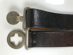 Japanese Leather Firefighter Dress Uniform Belt Fire Brigade Crest Clasp MK17