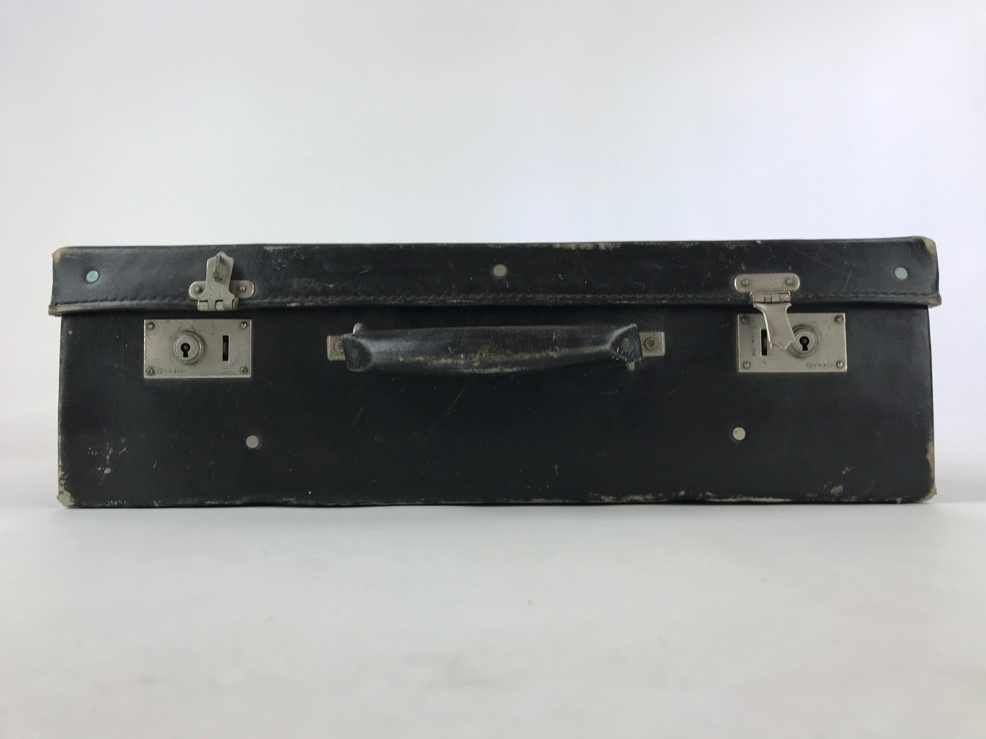 Japanese Leather Salesman Sample Case Tsukihime Cider Vtg Suitcase Black JK586