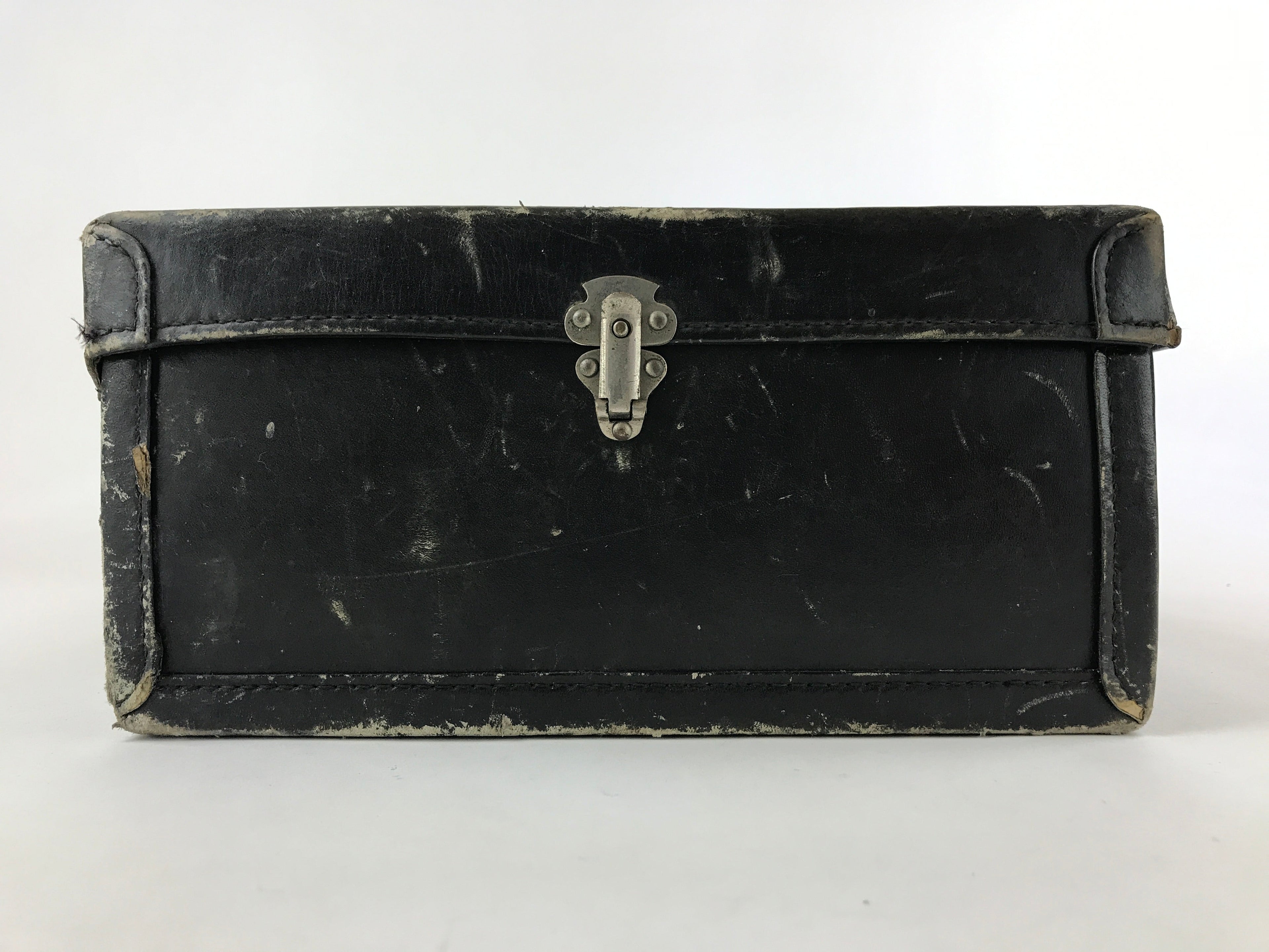 Japanese Leather Salesman Sample Case Tsukihime Cider Vtg Suitcase Black JK586