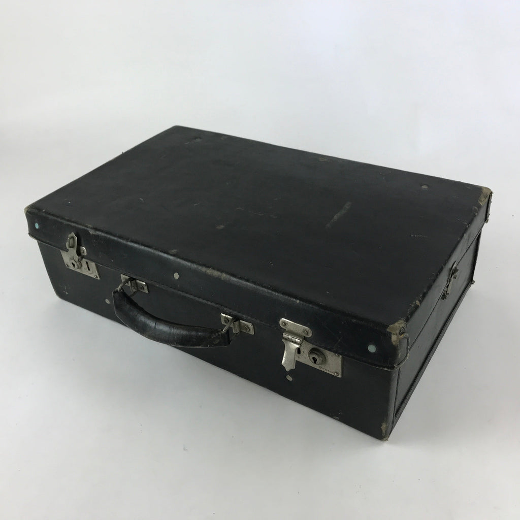 Japanese Leather Salesman Sample Case Tsukihime Cider Vtg Suitcase Black JK586