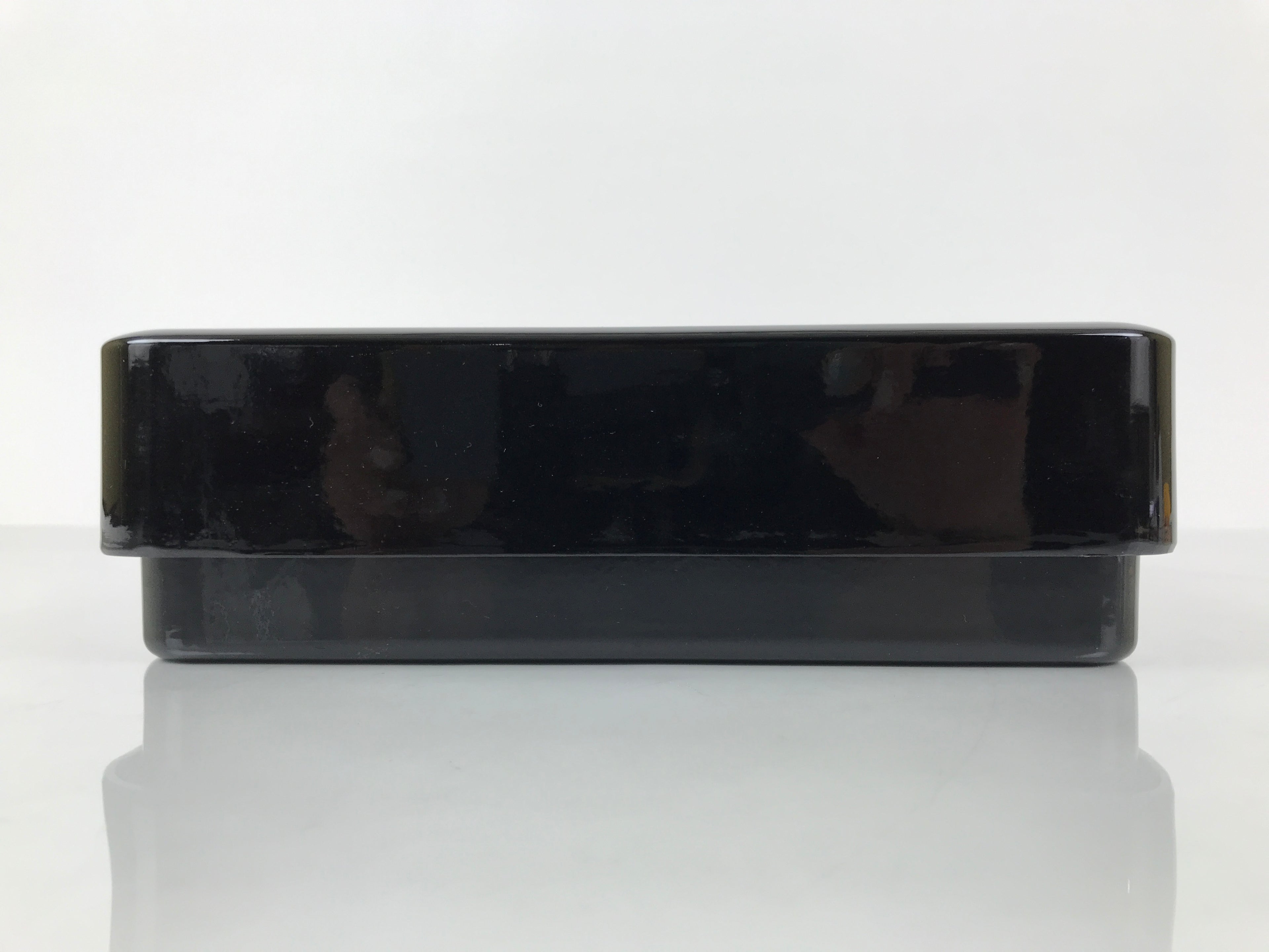 Japanese Lidded Fumibako Lacquerware Replica Letter Box Makie Bamboo Black LWB17