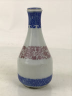 Japanese Lidded Porcelain Sake Bottle Tokkuri Vtg Sometsuke Pink Peony TS831