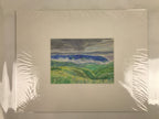 Japanese Lush Mountain Landscape Pastel Drawing Original Art Unsigned FL312