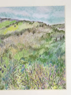 Japanese Lush Nature Landscape Pastel Drawing Art Signed Yoshihiro Hagino FL321