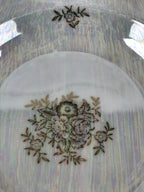 Japanese Lusterware Porcelain China Soup Pasta Bowl Vtg Floral Silver Rim PY832