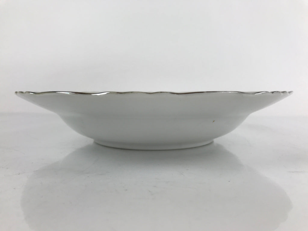 Japanese Lusterware Porcelain China Soup Pasta Bowl Vtg Floral Silver Rim PY832