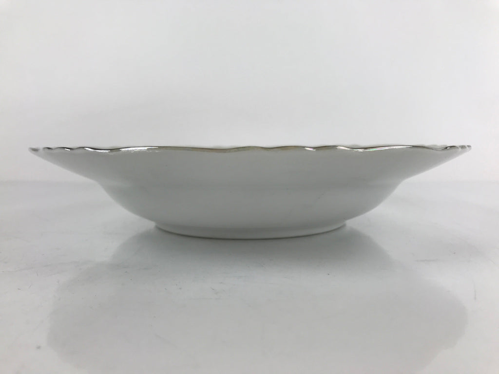 Japanese Lusterware Porcelain China Soup Pasta Bowl Vtg Floral Silver Rim PY832