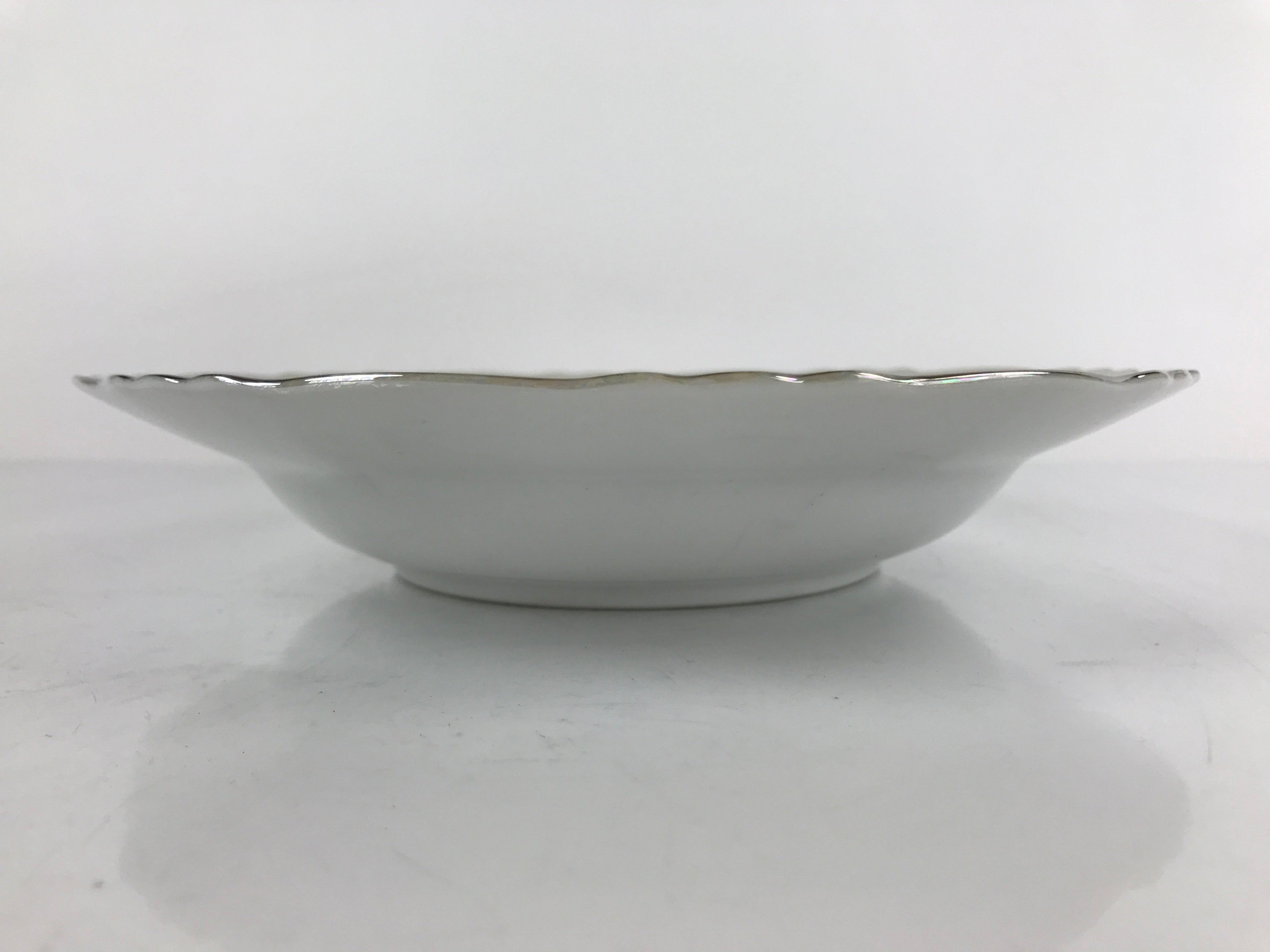 Japanese Lusterware Porcelain China Soup Pasta Bowl Vtg Floral Silver Rim PY832