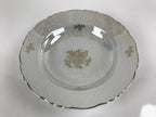 Japanese Lusterware Porcelain China Soup Pasta Bowl Vtg Floral Silver Rim PY832