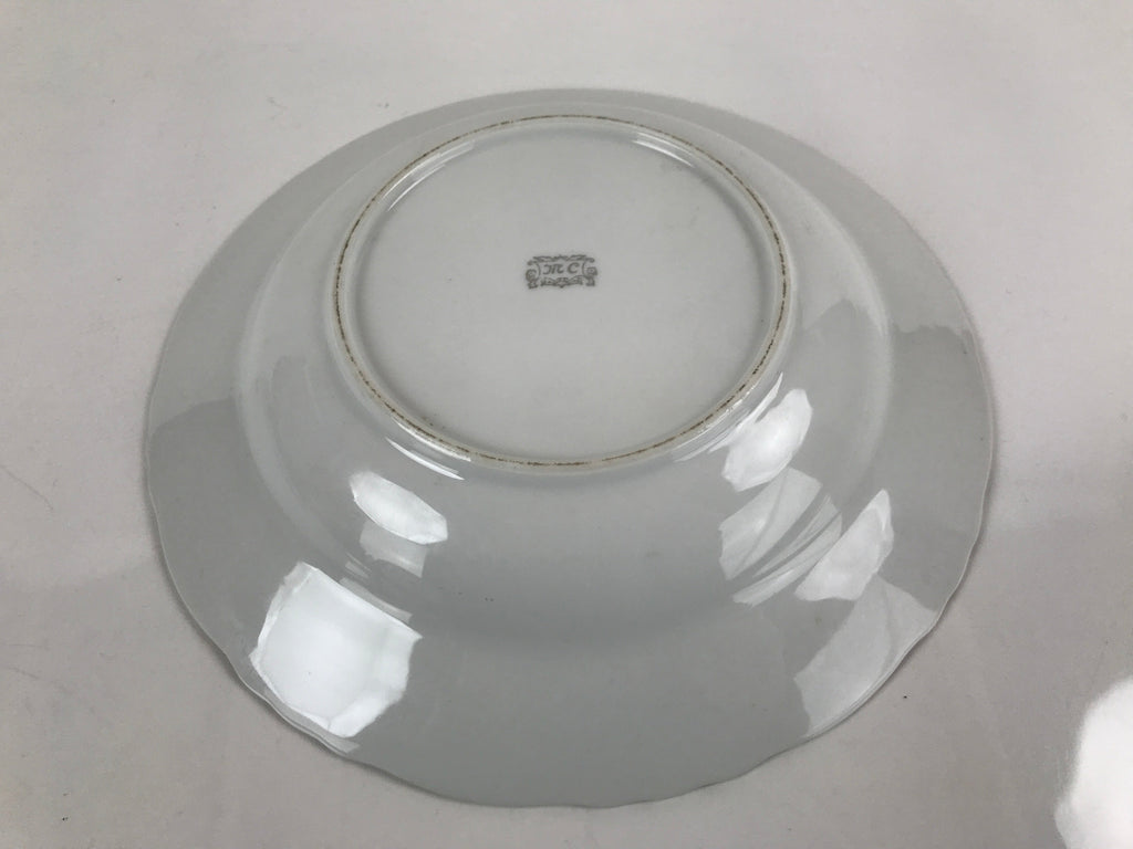 Japanese Lusterware Porcelain China Soup Pasta Bowl Vtg Floral Silver Rim PY832