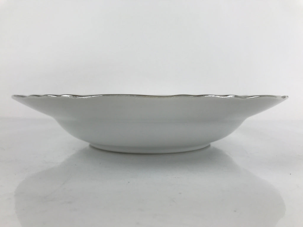 Japanese Lusterware Porcelain China Soup Pasta Bowl Vtg Floral Silver Rim PY833