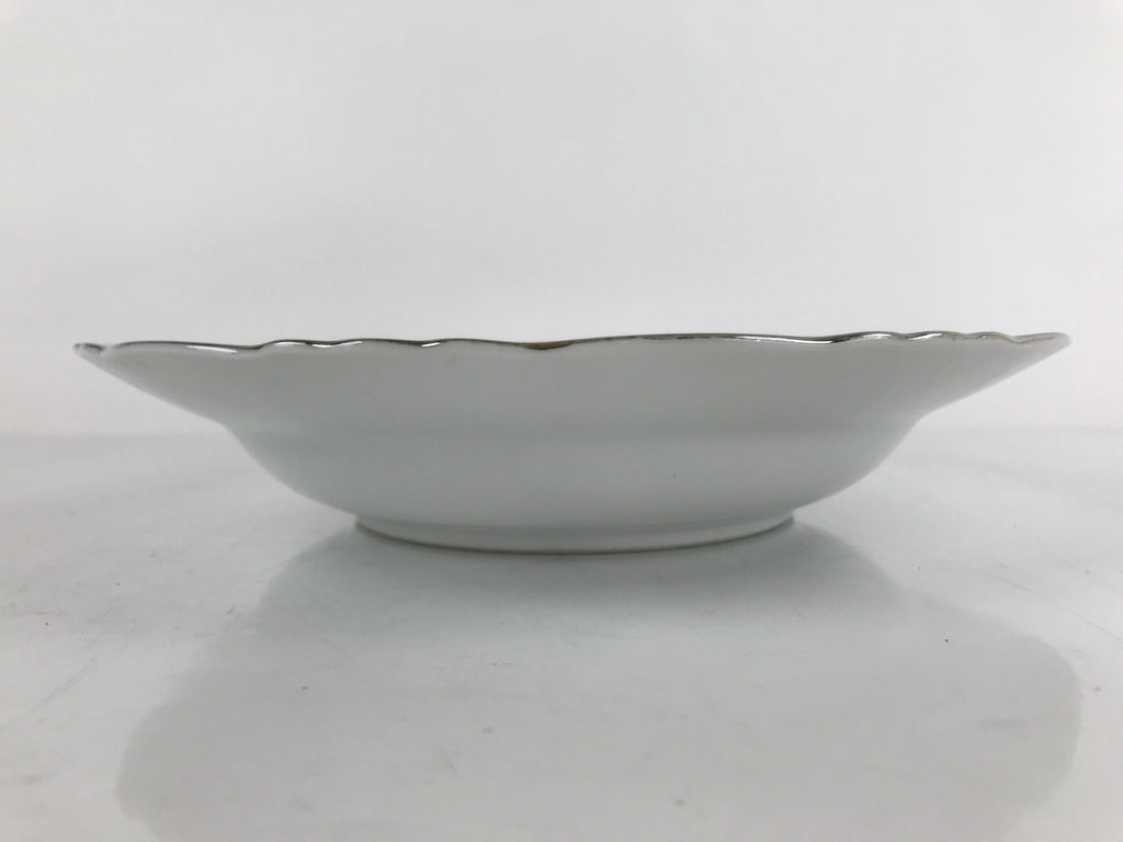 Japanese Lusterware Porcelain China Soup Pasta Bowl Vtg Floral Silver Rim PY833