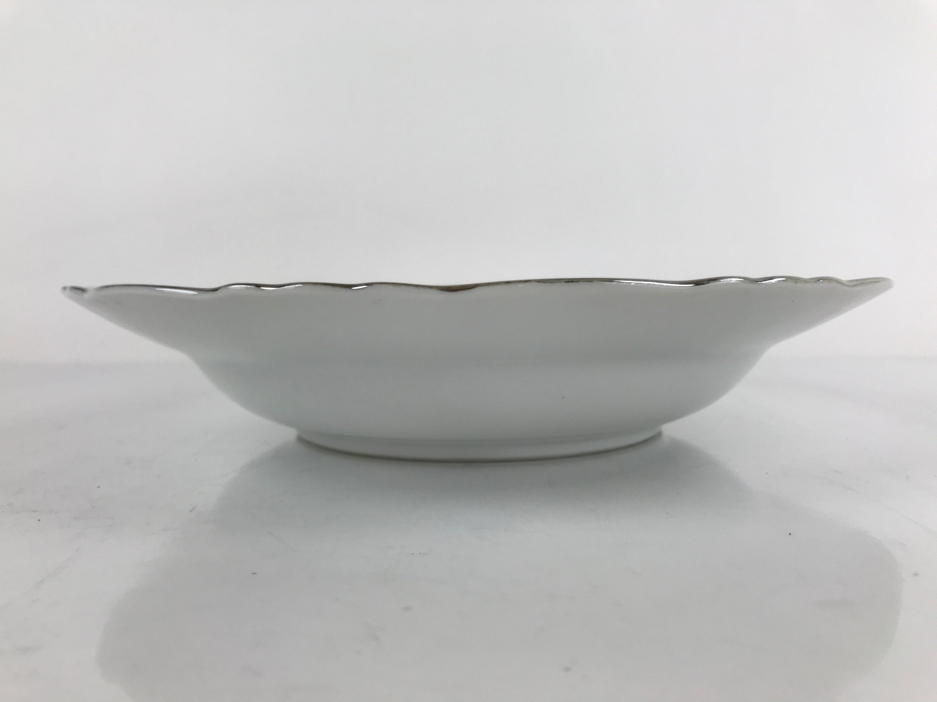 Japanese Lusterware Porcelain China Soup Pasta Bowl Vtg Floral Silver Rim PY833