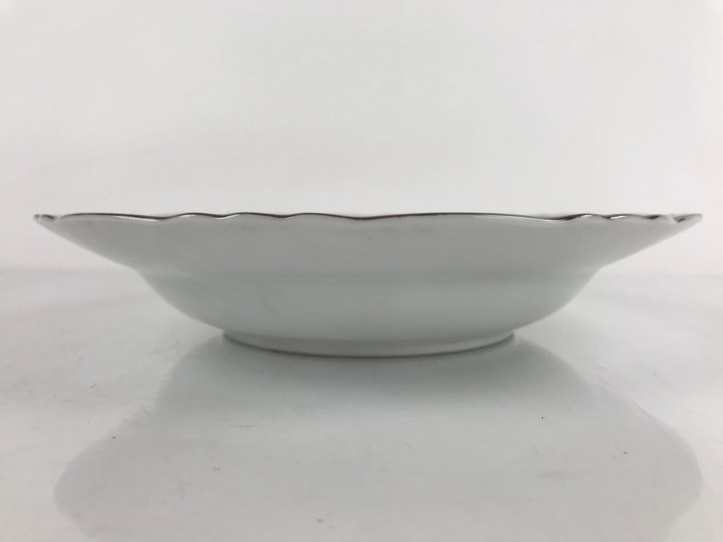 Japanese Lusterware Porcelain China Soup Pasta Bowl Vtg Floral Silver Rim PY833